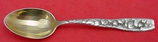 Berry by Whiting Sterling Silver Demitasse Spoon Gold Washed 3 3/4"