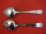 Novick Chicago Illinois Sterling Silver Salad Serving Set 2-pc Mono "SLS" 9 1/4"