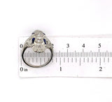 18k White Gold Art Deco Long Genuine Natural Diamond Filigree Ring (#J5584)