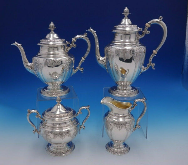 King Edward by Gorham Sterling Silver Tea Set 4-Piece (#4813) Vintage Heirloom