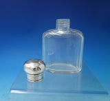 English Estate Sterling Silver and Glass Dresser Jar 4" x 1 3/4" (#6078)