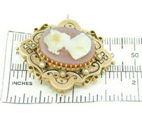 10k Rose Gold Stone Cameo Pin and Earring 3-Piece Set Victorian (#J4470)