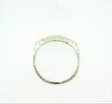 18k Gold Curved Hand Chased Genuine Natural Diamond Ring Band (#J4385)