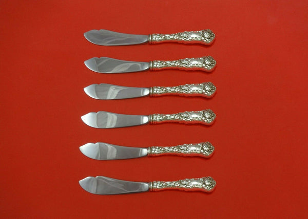 Bridal Rose by Alvin Sterling Silver Trout Knife Set 6pc HHWS  Custom Made
