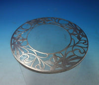 Glass Trivet Plate with Sterling Silver Overlay 7" (#5488)