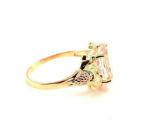 10k Tri-Color Gold Vintage 2 Carat Genuine Natural Morganite Ring (#J5263)