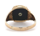 10k Yellow Gold Genuine Natural Onyx Signet Ring with Gold M or W Initial #J5862