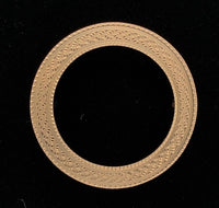 14k Yellow Gold Circle Pin Engine Turned Design 1" Diameter Jewelry (#J6024)