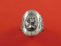 Medallion Coin Silver Napkin Ring Bright-Cut w/ 3D Applied Medallion 1 3/8"