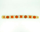 14k Yellow Gold Chinese Export Carved Carnelian Bracelet (#J5061)