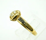 14k Yellow Gold Victorian Mine Cut Genuine Natural Diamond Ring (#J4433)