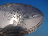 Swedish Sterling Silver Box Oval Engraved Flowers GW Interior 3 3/8" (#6691)