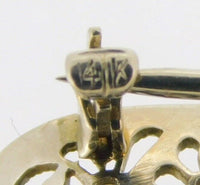Art Deco Platinum and 14k Genuine Natural Sapphire Brooch Pin (#J3961)