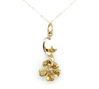 10K Yellow Gold Seed Pearl Flower Lavaliere Pendant (#J5542)