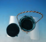 Sterling Silver Pin Cushion with Teal Velvet and Handle 5 1/2" 1.9 ozt. (#6467)