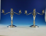 Boardman Sterling Silver Candelabra Pair 3-Light #872 11 1/2" Tall (#3927)