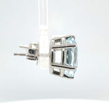 Platinum Oval 5.38ct TW Genuine Natural Aquamarine Stud Earrings (#J6472)