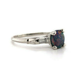 Platinum .71ct Genuine Natural Lightning Ridge Black Opal Ring (#J5568)