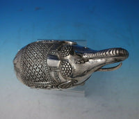 India Sterling Silver Tea Caddy Elephant Form with Chrysanthemums c.1950 (#5468)