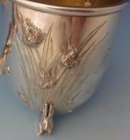Tiffany & Co. Sterling Baby Cup with 3-D Rabbits Chased Grasses & Foliage #0127