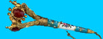 Tussie Mussie Posey Posy Holder with Enamel Handle Large Red Stones (#J1320)