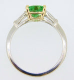 14k Gold .74ct Trillion Green Genuine Natural Tourmaline Ring w/ Diamonds #J4051