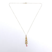 10k Yellow Gold Art Nouveau Lavaliere with Conch Pearl Drop (#J6166)