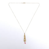 10k Yellow Gold Art Nouveau Lavaliere with Conch Pearl Drop (#J6166)