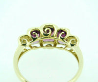 14k Gold Genuine Natural Rhodolite Grape Garnet Ring with Diamonds (#J4386)