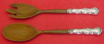 Strasbourg by Gorham Sterling Silver Salad Serving Set 2pc w/ Olive Wood 9 3/4"