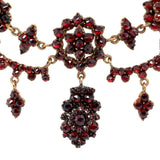 Genuine Natural Bohemian Garnet Necklace w/ Eleven Drops and Four Swags (#J5576)