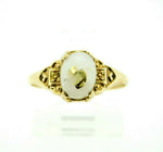 10k Yellow Gold Genuine Natural Gold Vein Quartz Ring (#J4426)