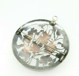 Arts and Crafts Sterling Violets Pin Hand Wrought 2" Diameter (#J4463)