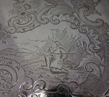 S.T. Crosby and Co Coin Silver Tea Tray w/ Hunting Scenes c.1860 (#3785)