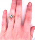 10k Yellow Gold Filigree 1.14ct Genuine Natural Aquamarine Ring (#J4354)