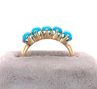10k Yellow Gold Turquoise Five-Stone Ring Jewelry (#J5714)