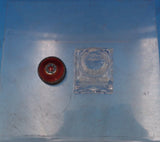 Norwegian Sterling Silver Glass Salt Pepper Shaker Set 2pc w/ Red Enamel (#6895)