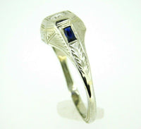 18k White Gold Diamond and Sapphire Men's Ring (#J729)