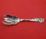 Medallion by Shiebler Sterling Silver Salad Serving Fork Gold Medallion Pierced