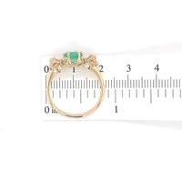 14k Gold Victorian .80ct Genuine Natural Emerald and Diamond Ring (#J5787)