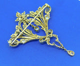 Large 14k Victorian Three Carat Genuine Natural Diamond Pin Pendant (#J3342)