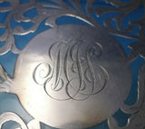 A. Stowell and Co Glass Trivet Plate w/ Sterling Silver Overlay 7" #A93 (#5431)
