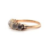 14k Yellow Gold Antique Five Genuine Natural Moonstone Band Ring (#J5694)