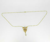 14k Yellow Gold Art Nouveau Diamond Lavaliere Pendant (#J4624)