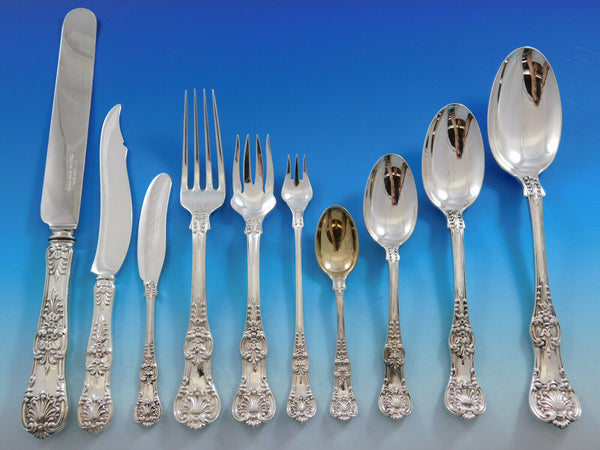 English King by Tiffany Sterling Silver Flatware Set for 8 Service 127 pc Dinner