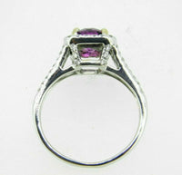 14k White Gold 1.39ct Grape Genuine Natural Garnet and Diamond Ring (#J5105)