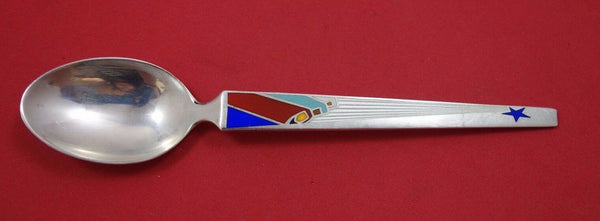 Christmas Theme by Michelsen Sterling Silver Teaspoon 1958 July Enameled 6 3/4"