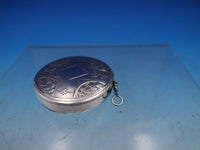 Elgin Mfg Silverplate Compact for Chatelaine Round #270959 Engraved Leaf (#6582)
