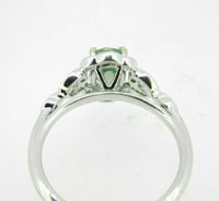 14k White Gold 1.05ct Tsavorite Genuine Natural Garnet and Diamond Ring (#J5127)