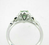 14k White Gold 1.05ct Tsavorite Genuine Natural Garnet and Diamond Ring (#J5127)